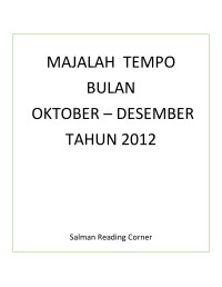 TEMPO; OKTOBER – DESEMBER 2012